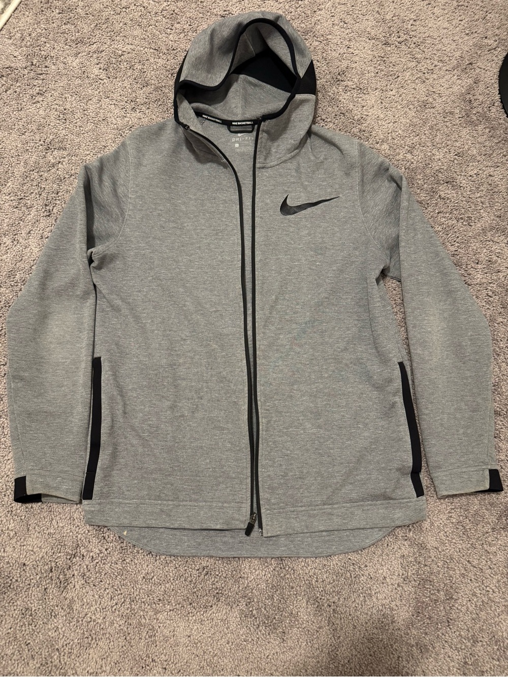 Nike Gray Basketball Full-Zip Hooded Jacket